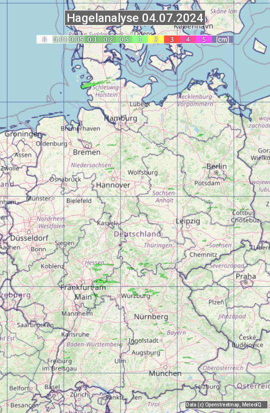 Karte mit Unwetteranalyse