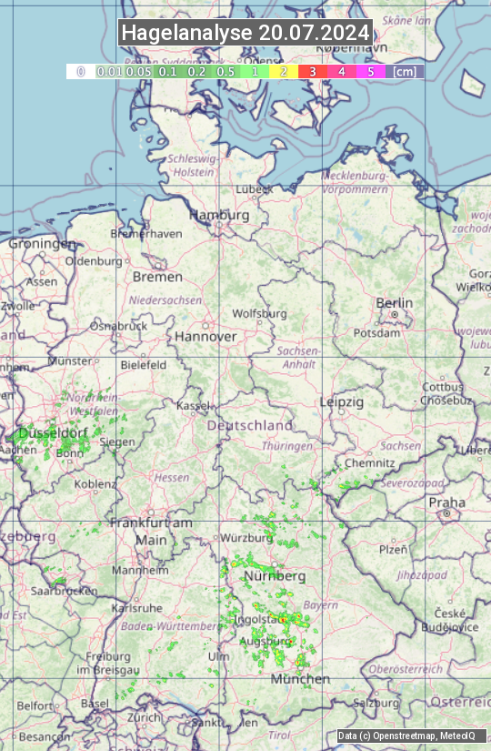 Karte mit Unwetteranalyse