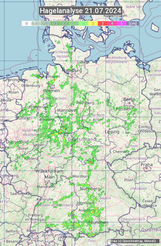 Karte mit Unwetteranalyse