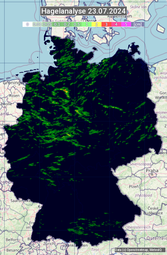 Karte mit Unwetteranalyse