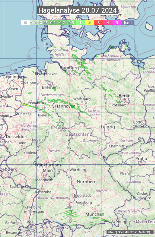 Karte mit Unwetteranalyse