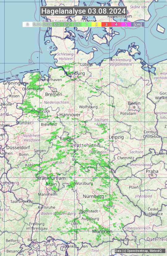 Karte mit Unwetteranalyse