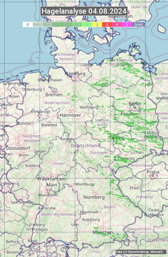 Karte mit Unwetteranalyse