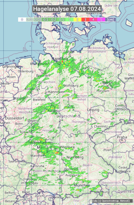 Karte mit Unwetteranalyse