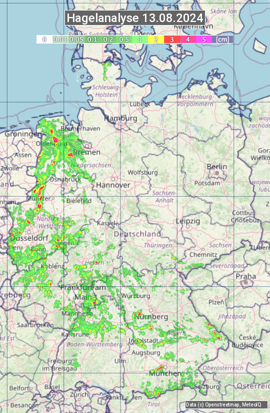 Karte mit Unwetteranalyse