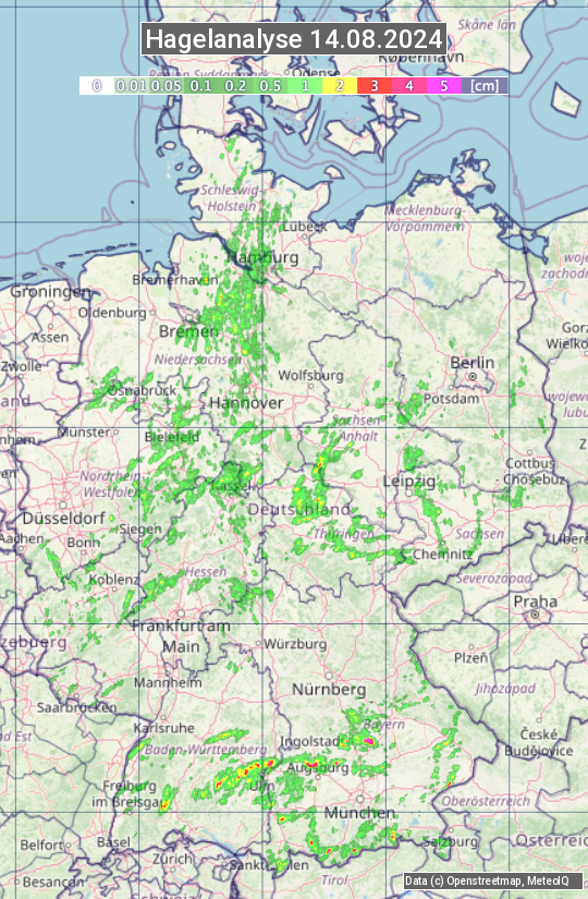 Karte mit Unwetteranalyse