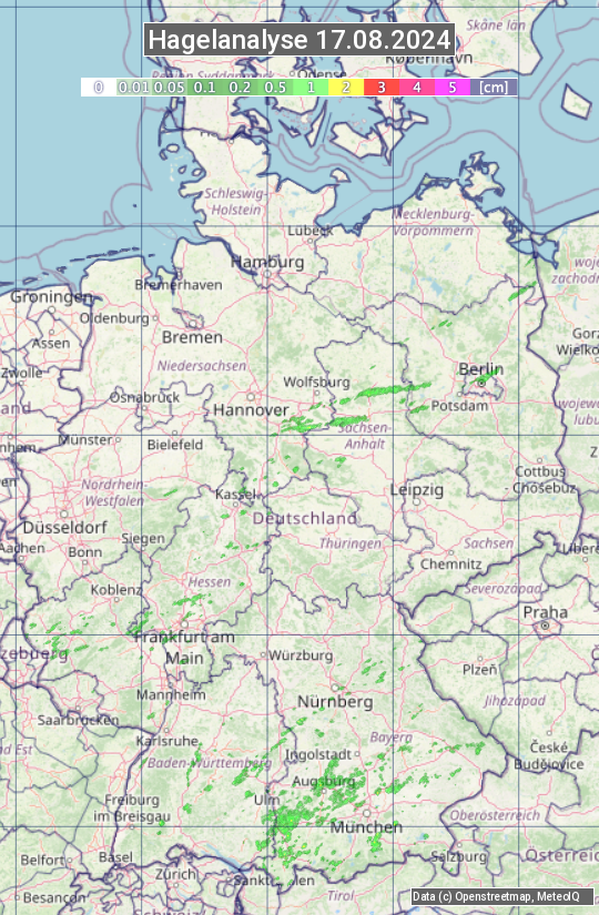 Karte mit Unwetteranalyse