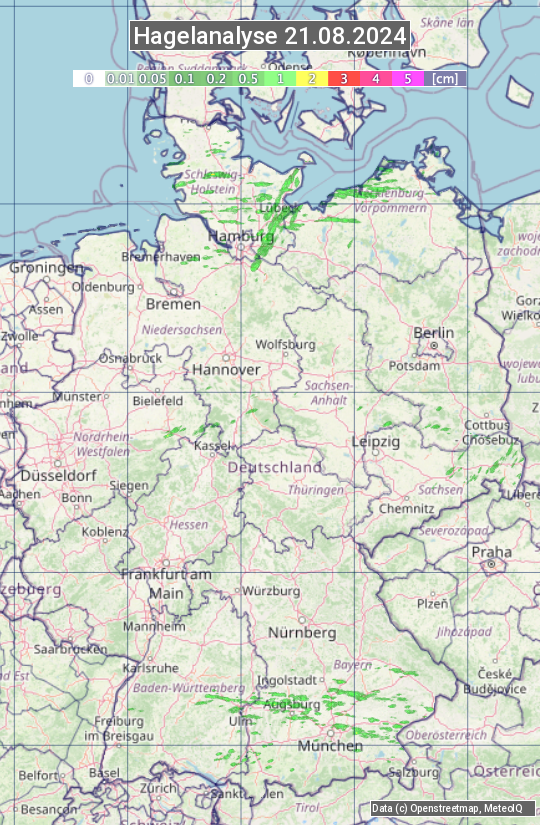 Karte mit Unwetteranalyse