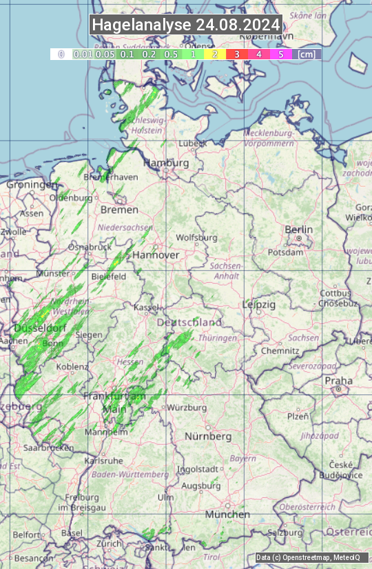 Karte mit Unwetteranalyse