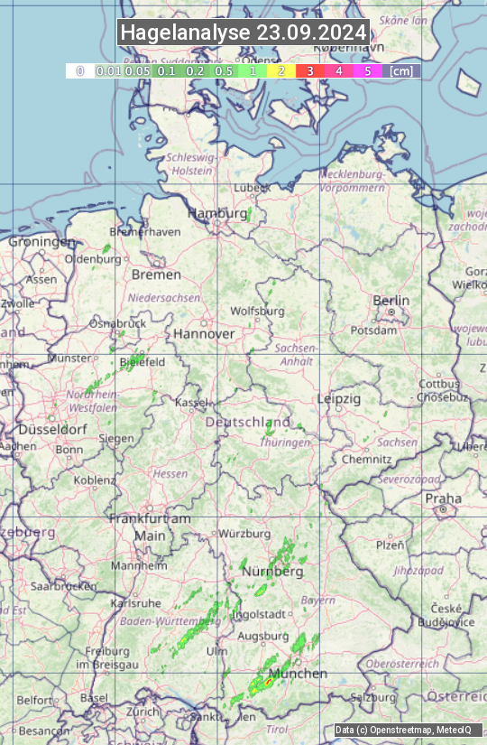 Karte mit Unwetteranalyse