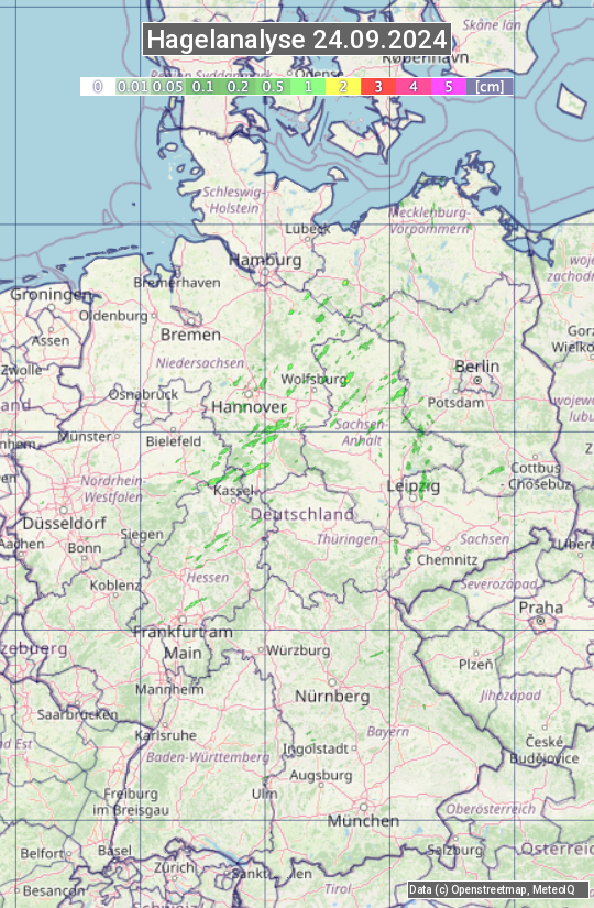 Karte mit Unwetteranalyse