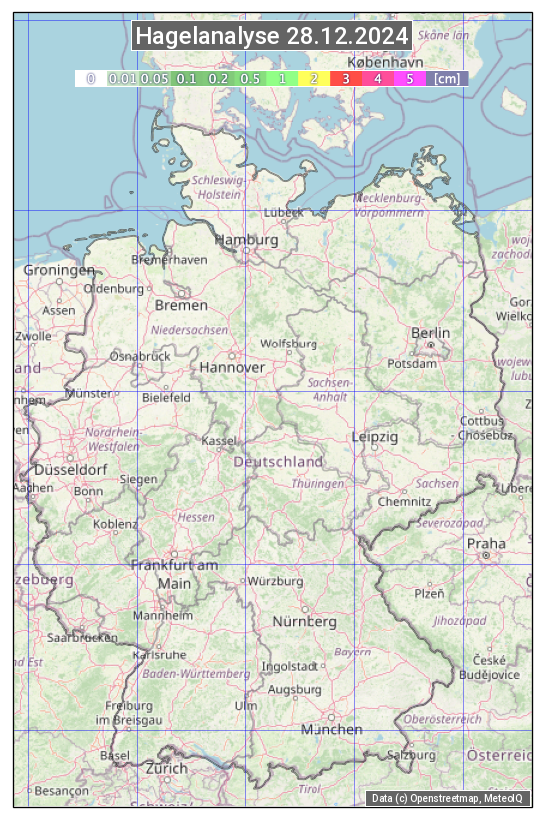 Karte mit Unwetteranalyse