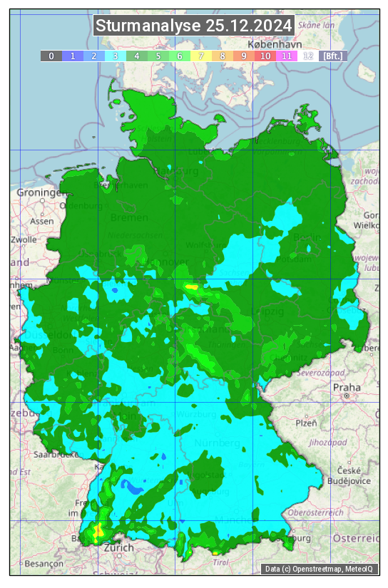 Karte mit Unwetteranalyse