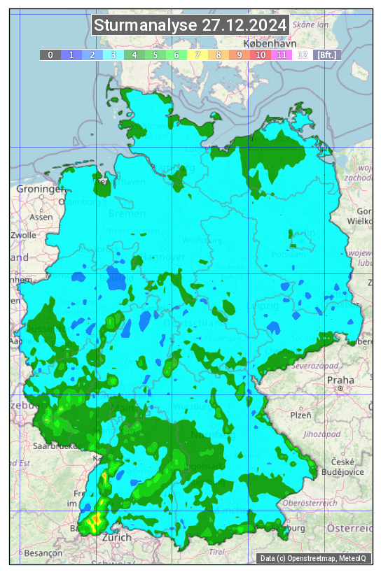 Karte mit Unwetteranalyse