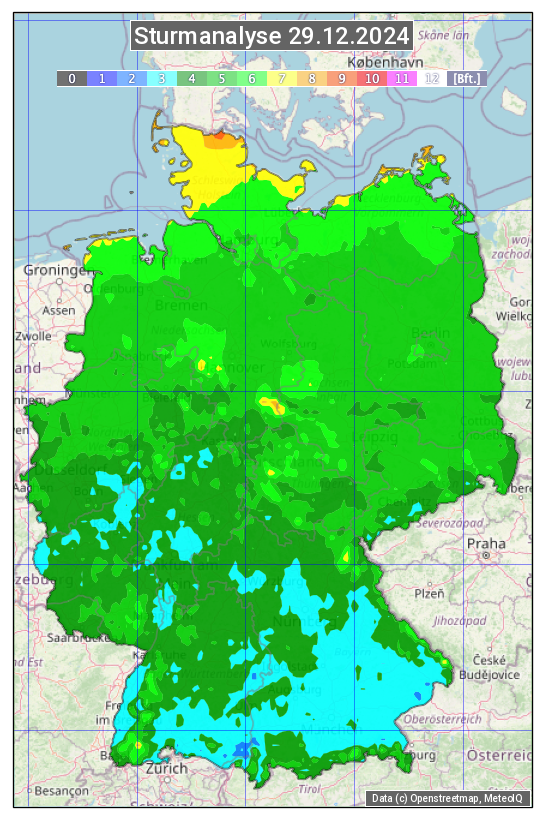 Karte mit Unwetteranalyse